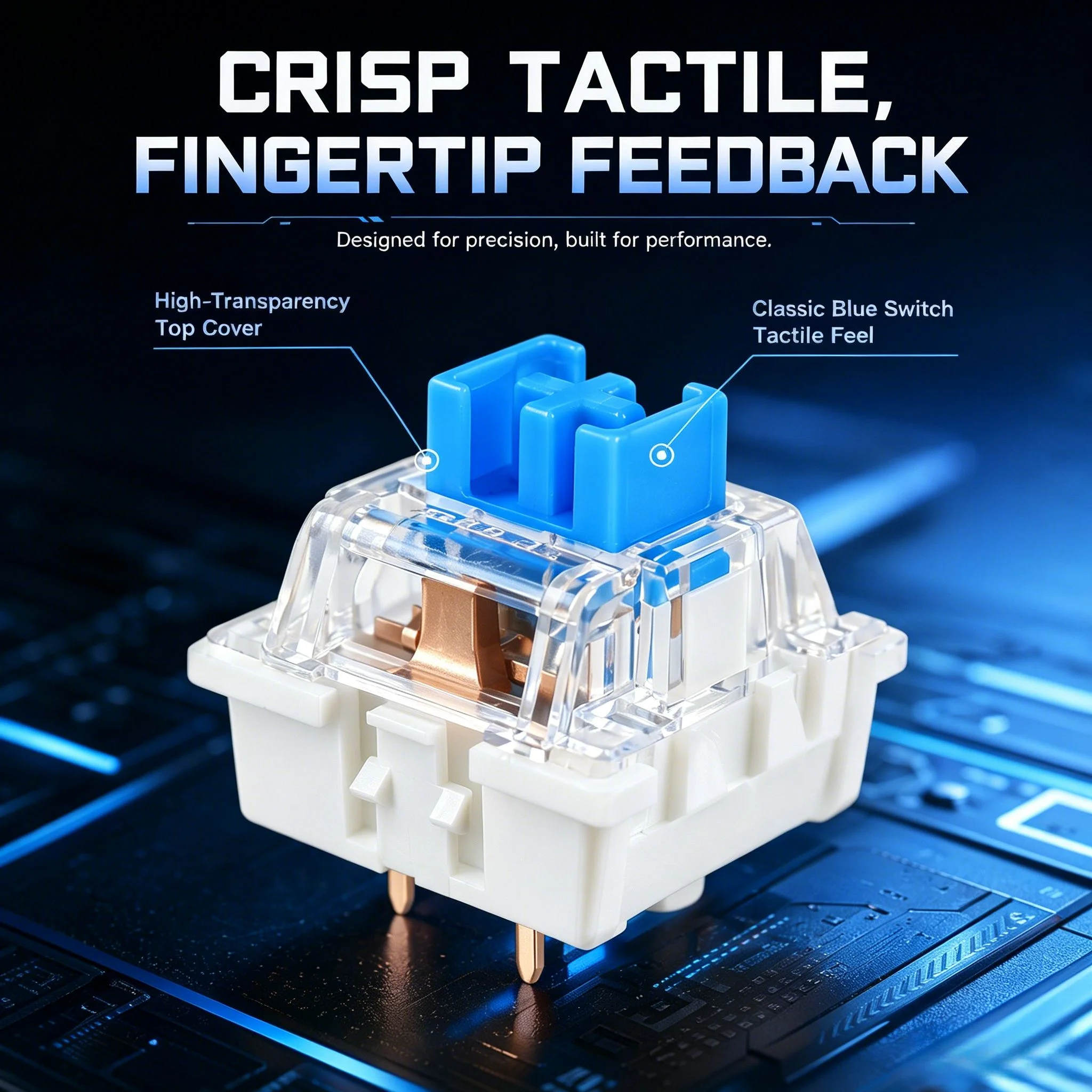 Mechanical Keyboard Switches 50 Pcs 3 PIN Keyboard Clickers for 3D Prints Replacement Dustproof Keyboard Switch with Key Puller