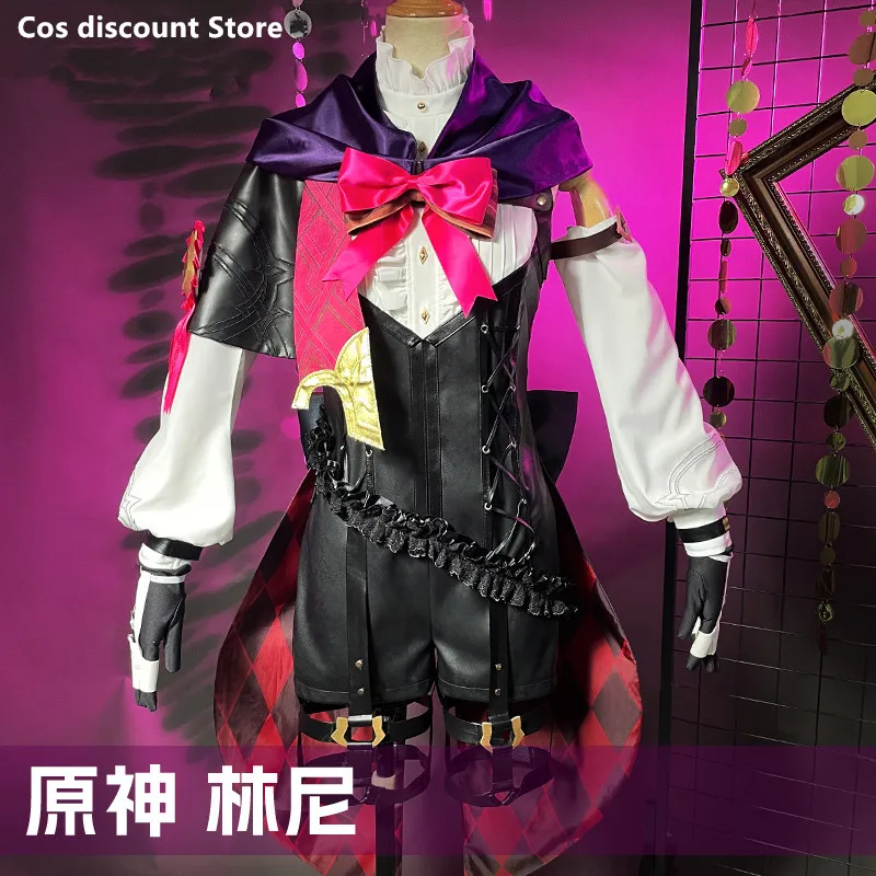 New Rose Lyney Uniforms Cosplay Costume Game Genshin Impact Cosplay Costumes Anime Women Bodysuit Role Play Clothes Sizes XS-2XL