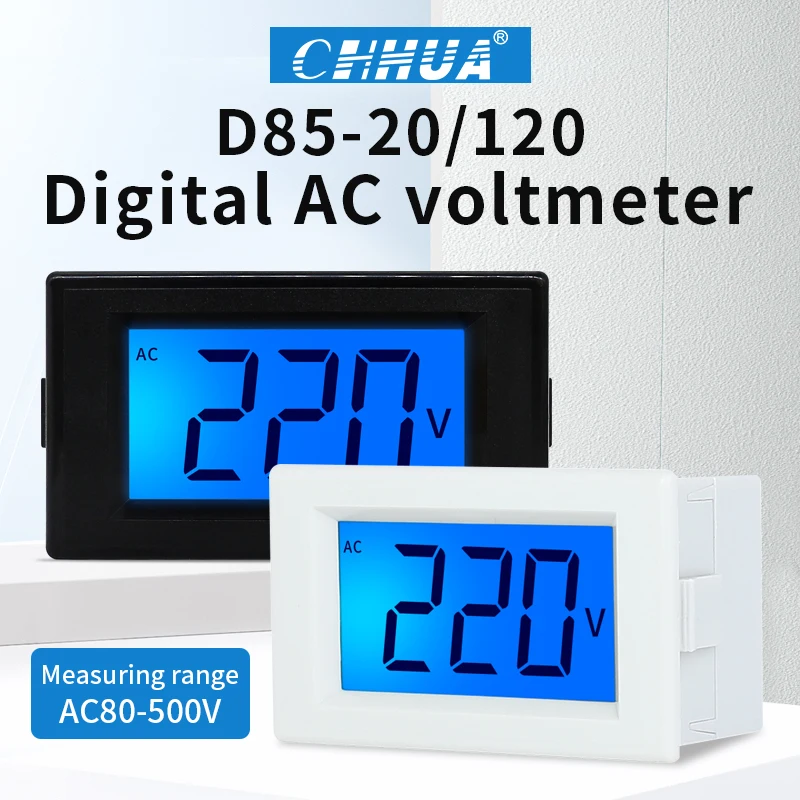 

Ac voltmeter LCD digital display single-phase 220v110 three-phase 380 display blue backlight D85-120 digital display instrument