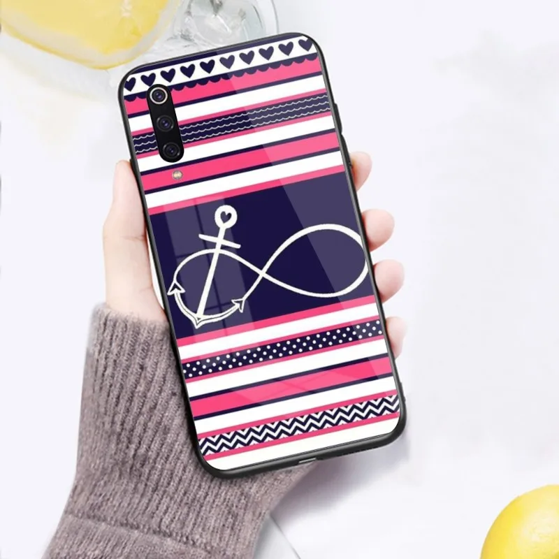 Sailor Safely Anchor Phone Case for Xiaomi 13 12 11T 10 9 Lite Redmi Note 11 10 10S Pro 9 9A 8 PC Glass Cover Funda Shell