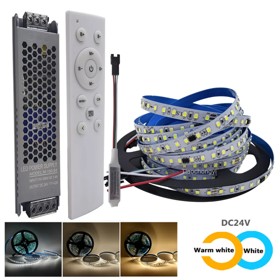 

DC24V WS2811 Horse Race LED Strip 2835 120Led/m Running Water Flowing Light,Wireless Controller Power Cool Natural Warm White