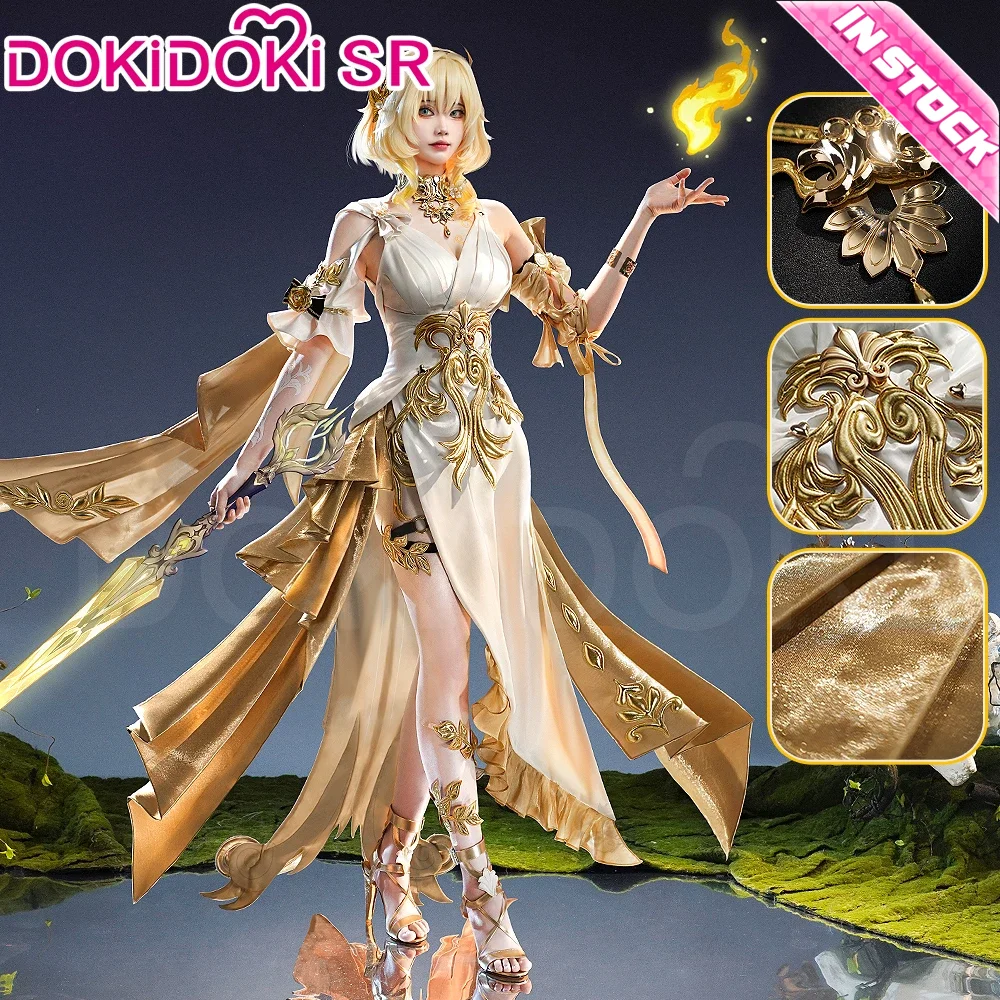 

Spot Halloween Party Aglaea Role Playing Costume Game Honkai: Star Track SR HSR Women's Golden Gorgeous Dress Wig