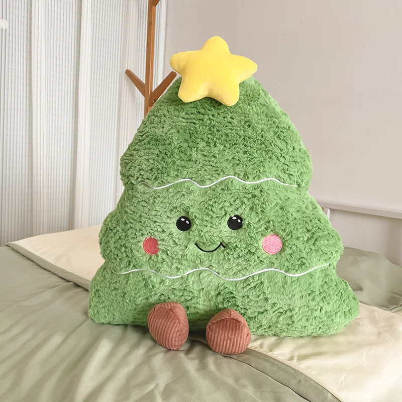 Kawaii Cartoon High Quality With Expression Christmas Tree Plush Doll Pillow Holiday Decor For Boys And Girls Christmas Gifts