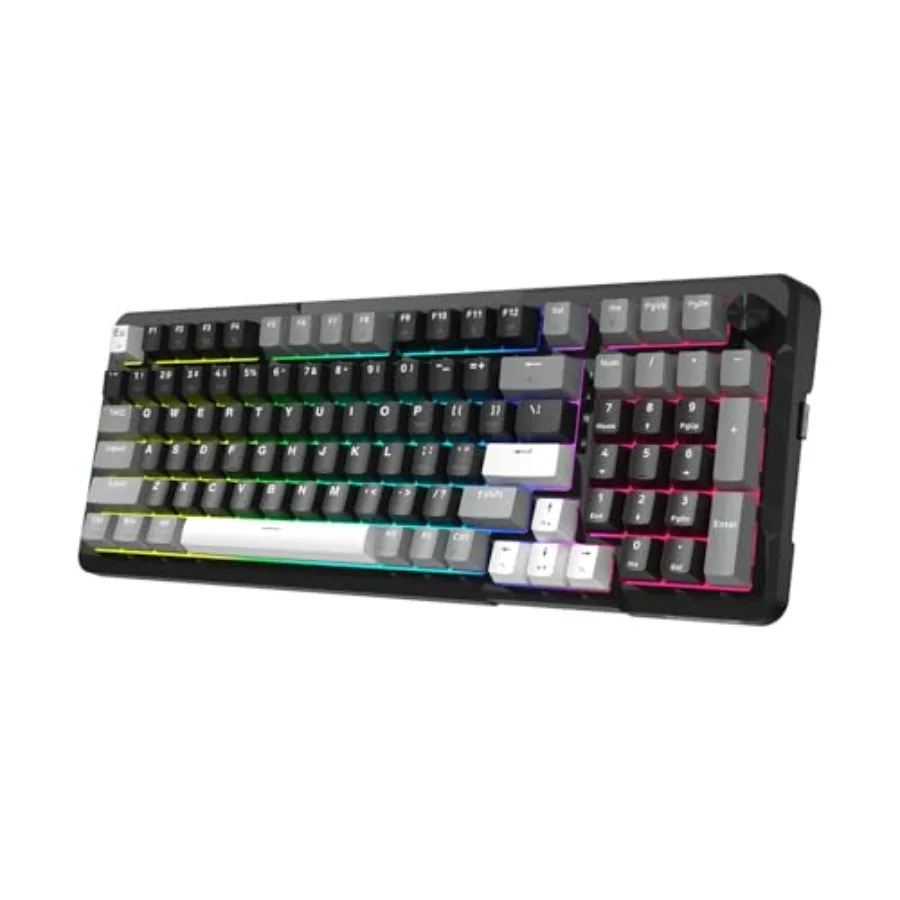 

Gaming keyboard for PC with creamy color ABS keycaps RGB backlighting hot-swappable linear switches number pad and multi-mode c