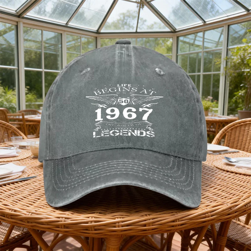 1pc Vintage Printed Washed Baseball Cap, Legendary 1967 Men'S Casual Hip-Hop Sports Hat, Outdoor Stylish Hat - view 5