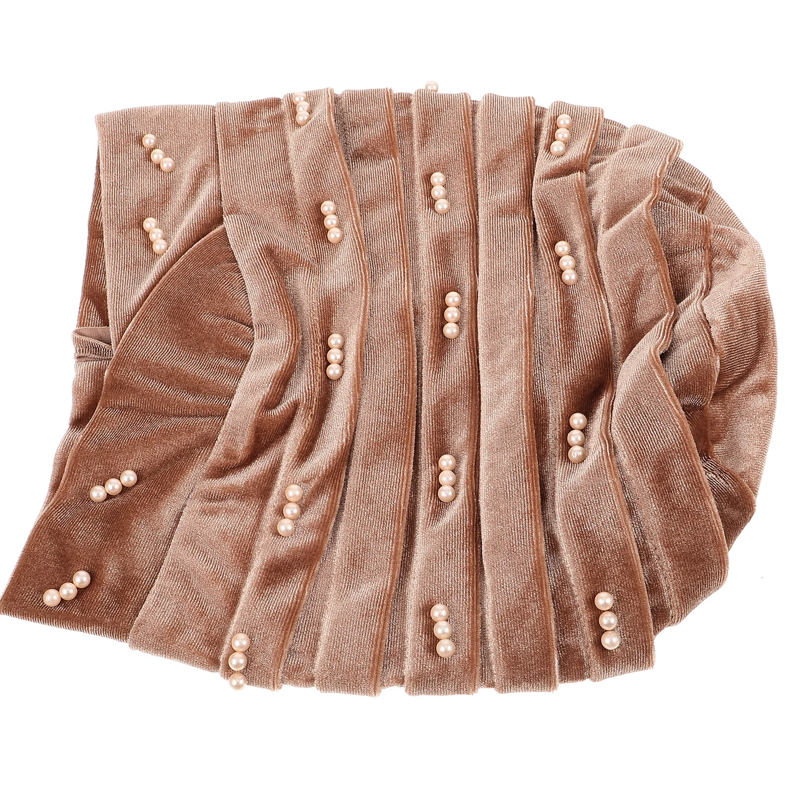 قبعة عمامة لؤلؤية للنساء أغطية رأس كيميائية خفيفة الوزن غطاء لف قابل للتنفس قبعة عمامة محمولة للعلاج الكيميائي بونيه أنثى