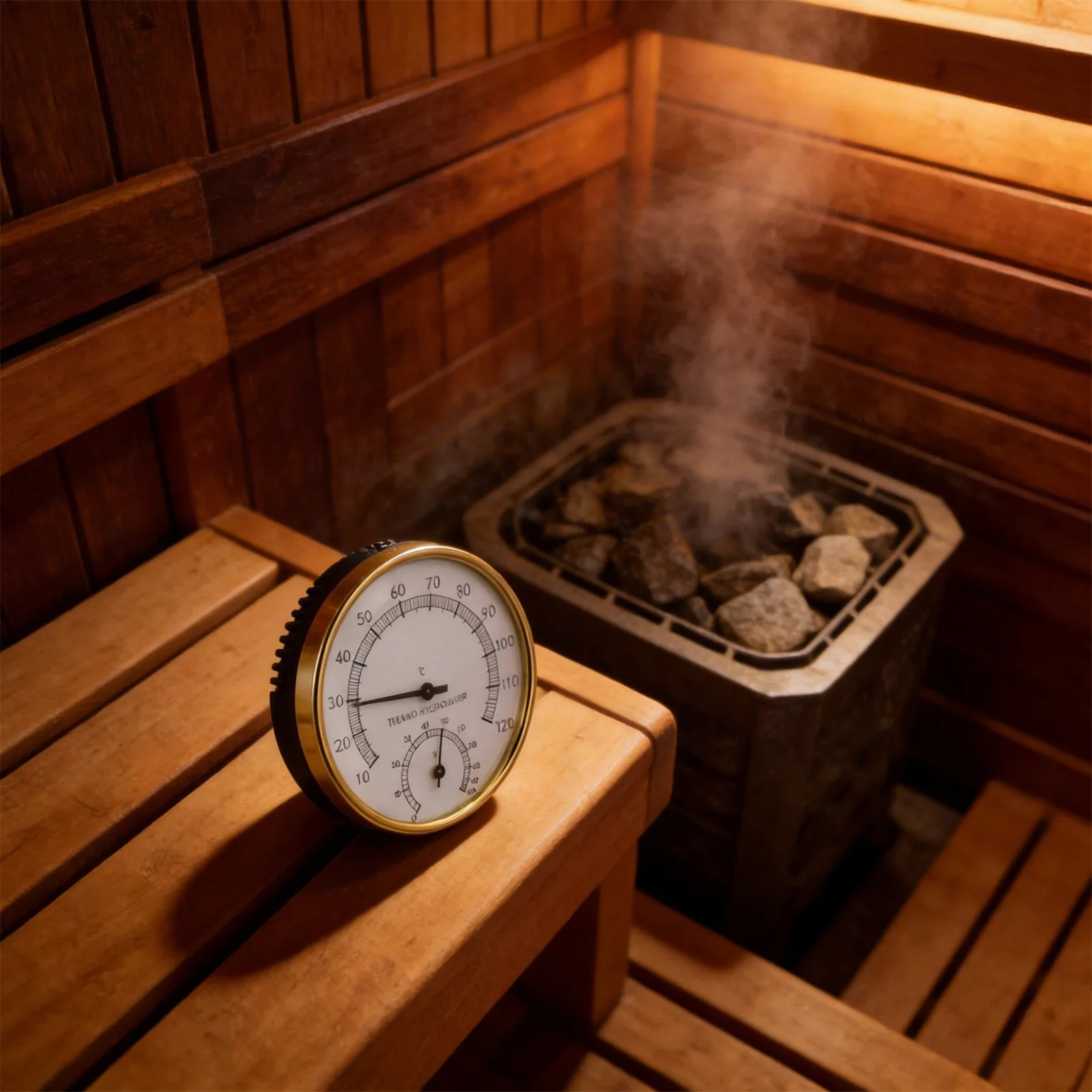 Accurate Wall Mounted Sauna Thermometer and Hygrometer for Indoor Use Monitoring Temperature and Humidity in Saunas