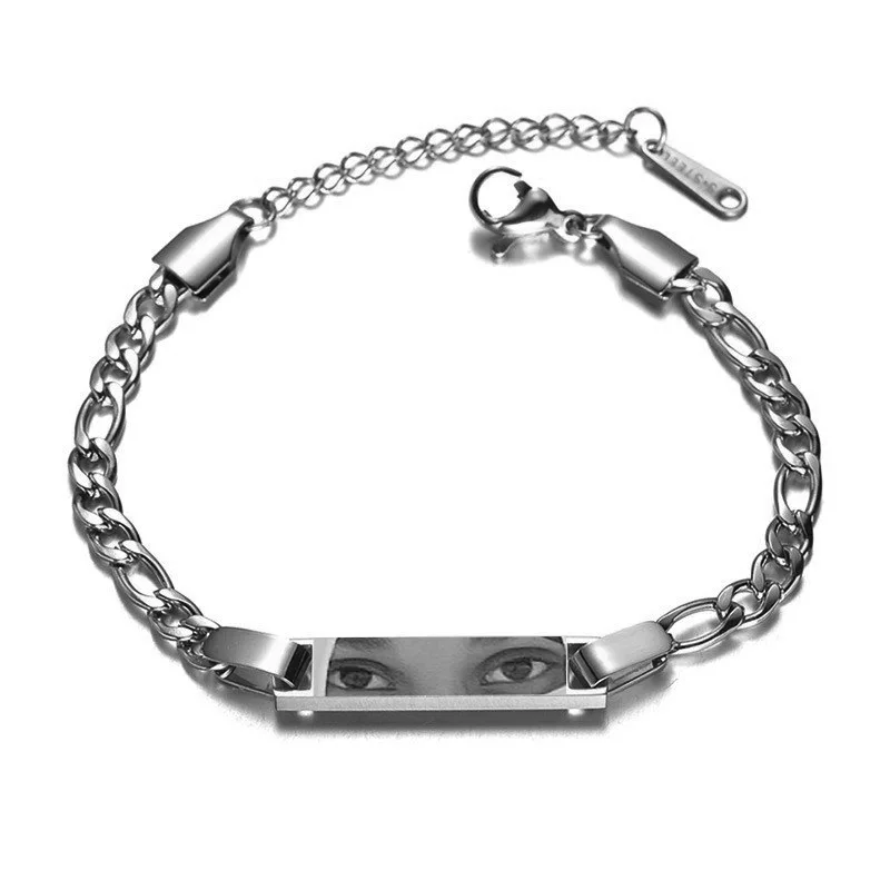 Benutzerdefinierte Augen Foto Armband personalisierte Augen Bild Armbänder gravierte Liebhaber Auge Edelstahl Valentinstag Schmuck Geschenk – Detail 9