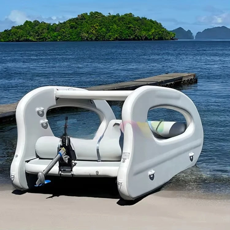 قارب كهربائي قابل للنفخ بالطاقة الشمسية DWF Catamaran