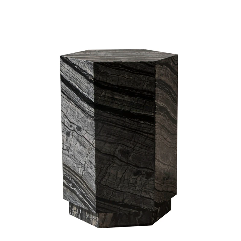 Hotel Lobby Creative Hexagonal Marble Side Table Tea Table Size Combination