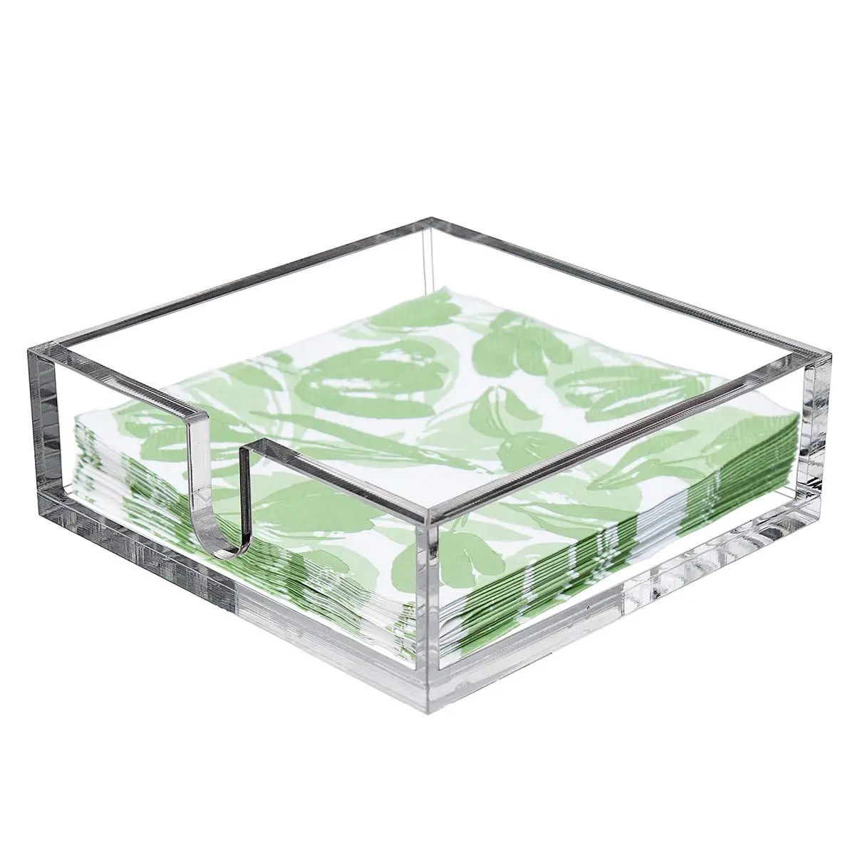 Acrylic Lunch Napkin Holder,Table Top Decorative Napkin Tray for Dining Table and Kitchen,Clear Napkin Holder Tissue Dispenser