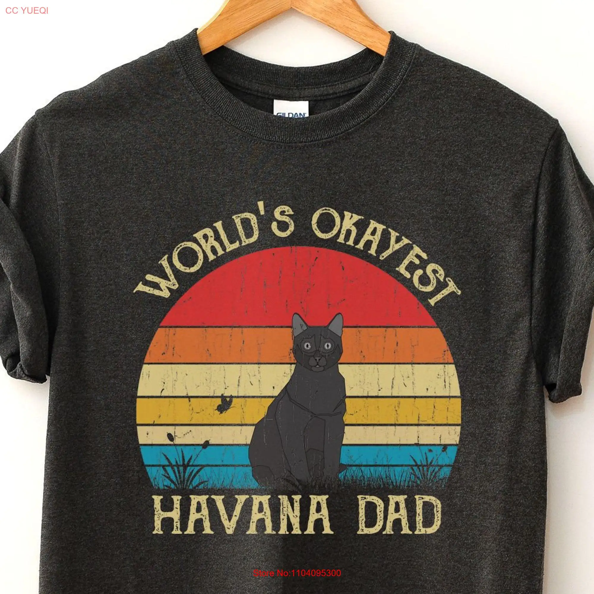 World's okayest havana dad shirt hoodie sweaT T tank top gift vintage cat father's day tee long or short sleeves