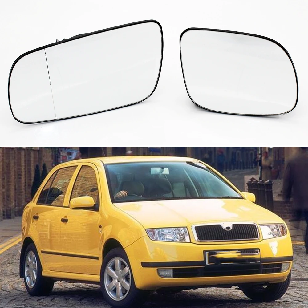 Szkło lusterka z podgrzewaniem do Skoda Fabia MK1 2000 2001 2002 2003 2004 2005 2006 2007 2008 LHD Car-Styling Nowe