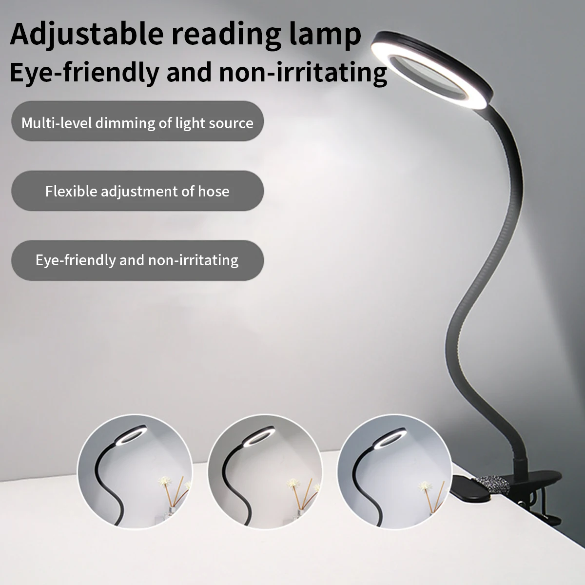 Adjustable Desk Lamp, Led Desk Lamp for Eye Protection, Student Study and Reading Night Light, Three Adjustable Color Temperatures, Suitable for Rooms, Bedrooms, Reading and Night Lighting, Is an Ideal Gift for Teenagers, a Top Choice for Valentine's Day and New Year Holidays