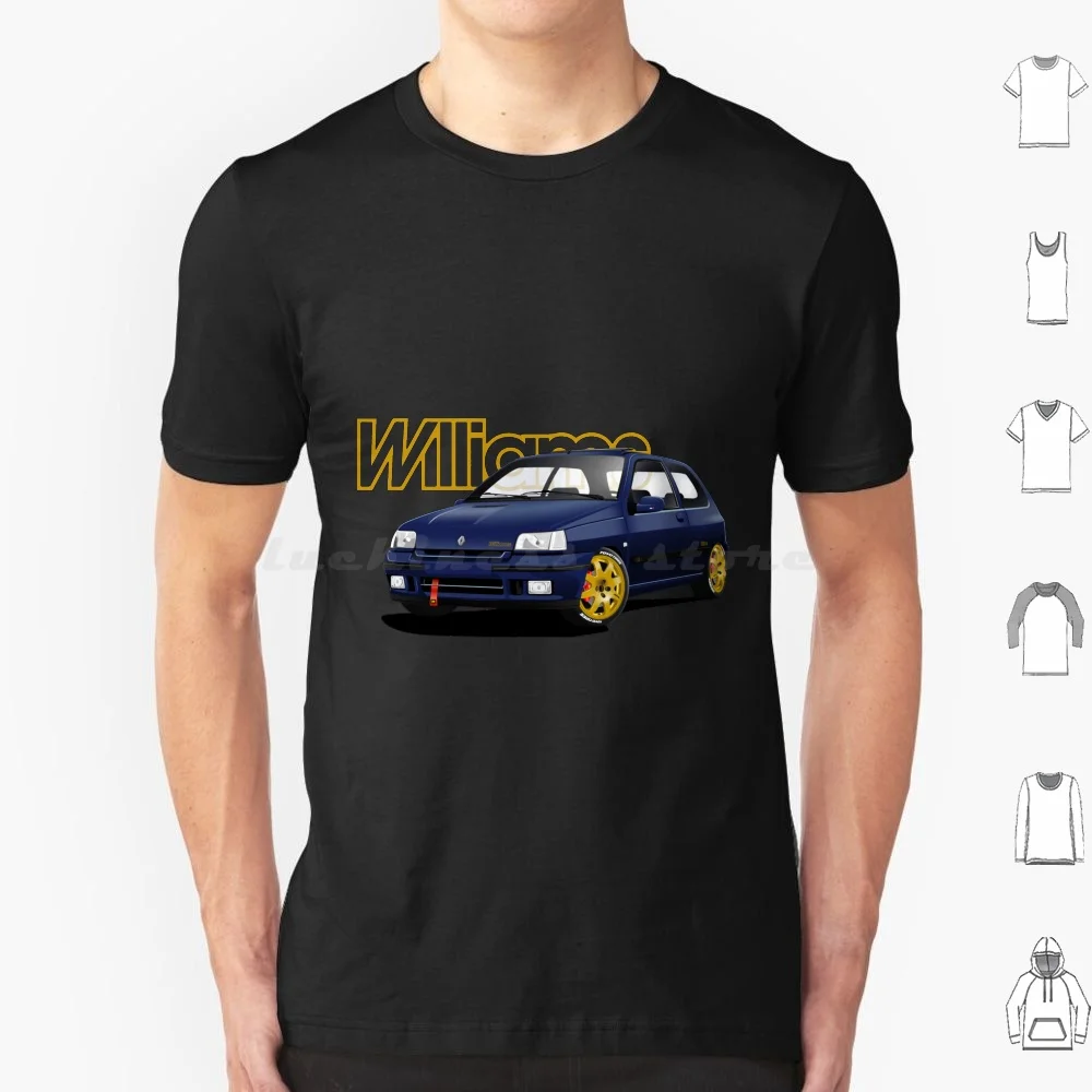 Clio Williams 2.0 16s T Shirt 6xl Cotton Cool Tee Car Clio Williams Sports Car Rim Automobile Auto French Rs Omp Sport