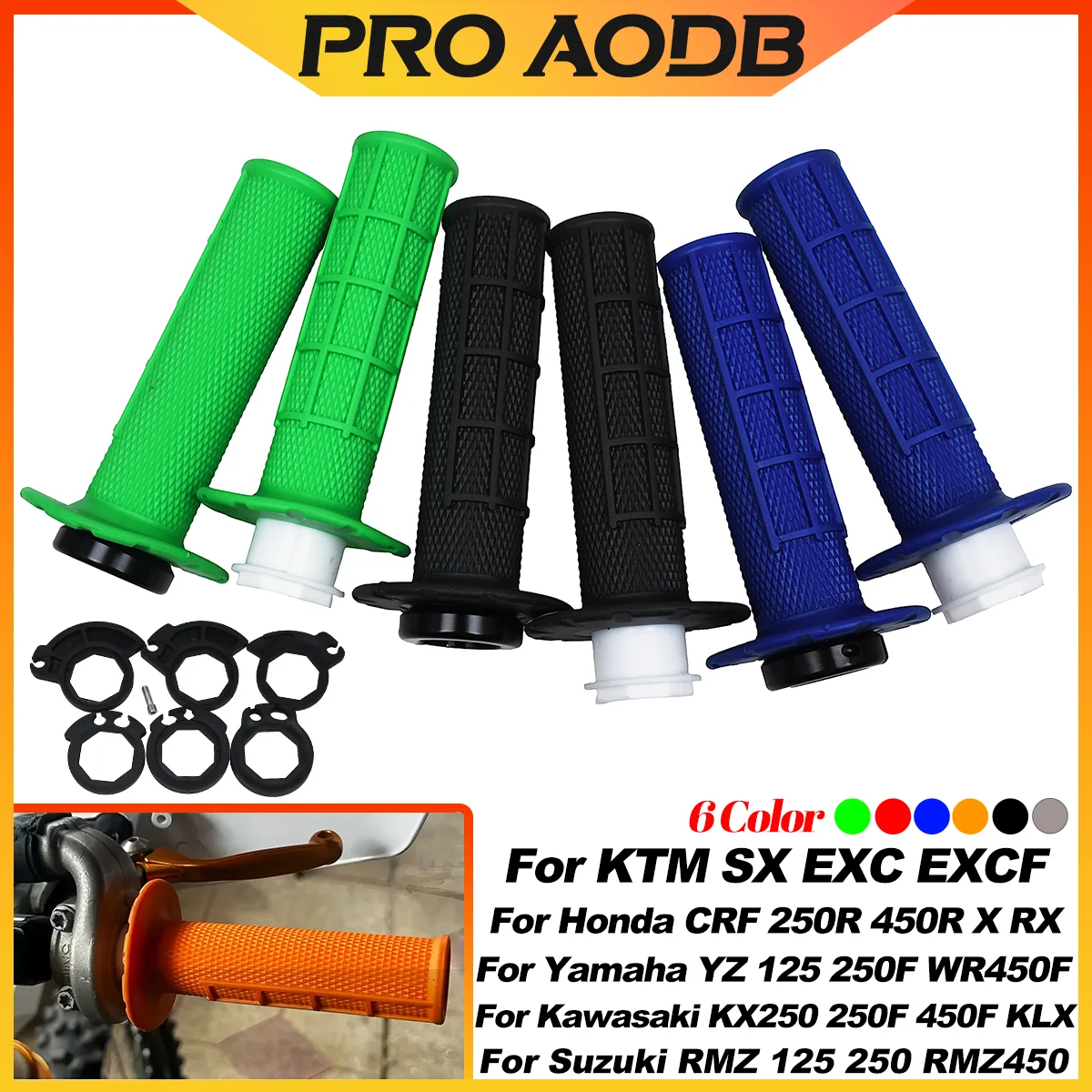 Universal 7/8'' 22mm Motocross Handle Grips Dirt Pit Bike Handle Bar Grip For KTM YAMAHA Kawasaki Suzuki Honda Motorcycle Parts