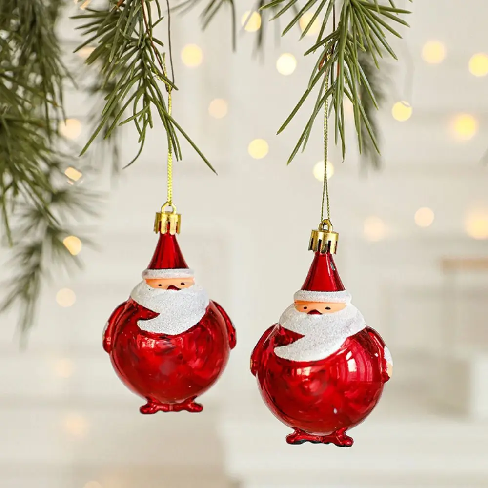 2PCS Red&white Christmas Hanging Decoration Santa Clause Plastic Christmas Tree Ornament Party Supplies Camera Owl Xmas Baubles