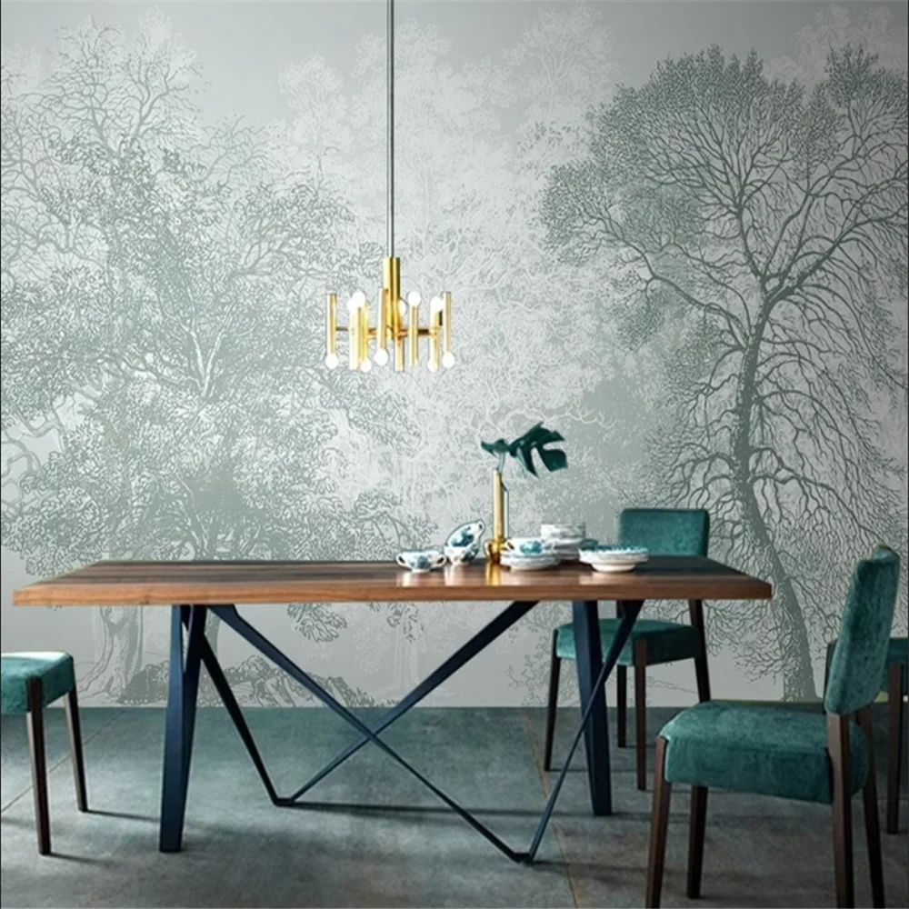 Custom French forest wallpaper living room sofa TV background seamless mural wall cloth bedroom home restaurant background mural
