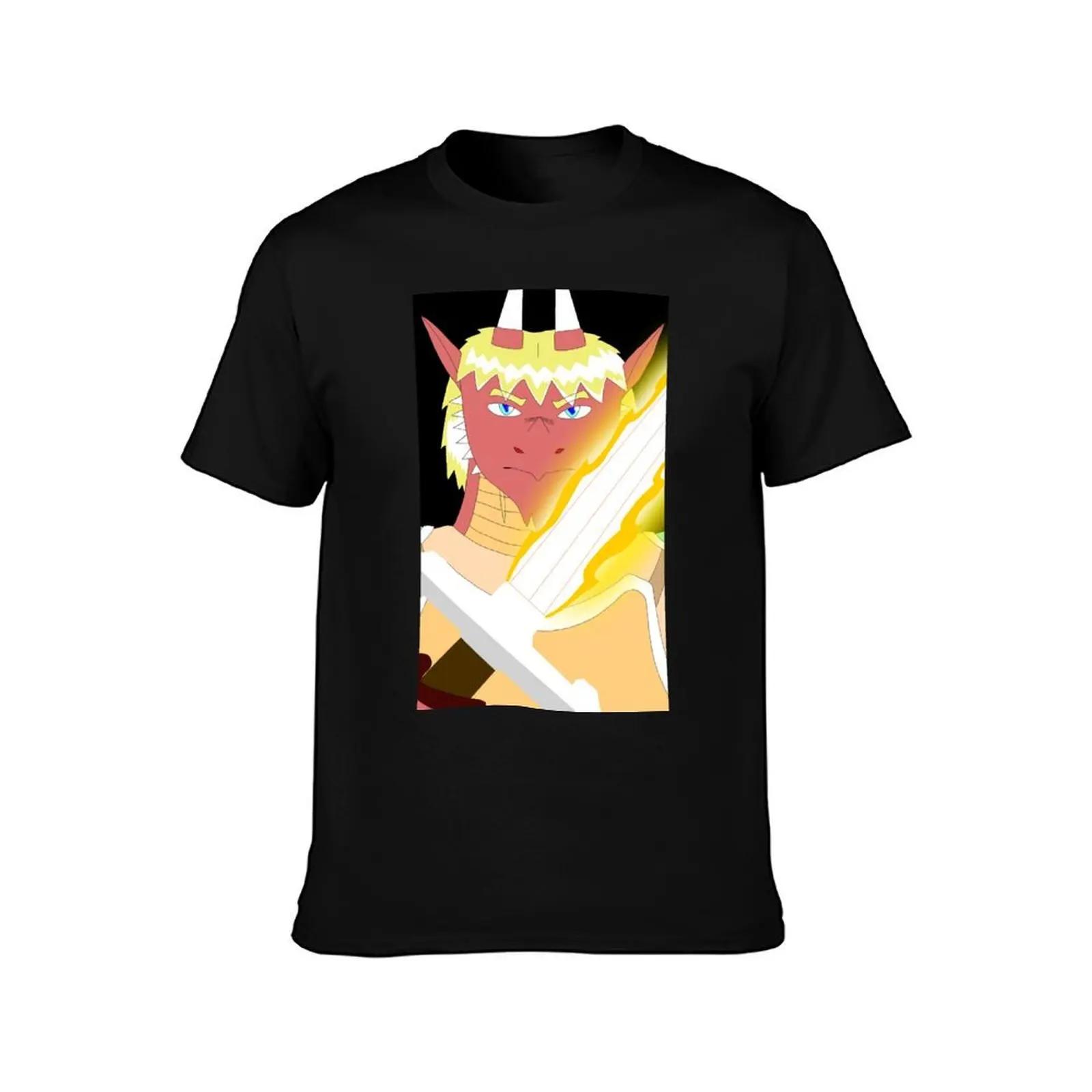 hozen's brave guard warrior's anime gaming's face T-Shirt Summer Casual Cotton Tee Oversized Streetwear Tops Unisex Men Women