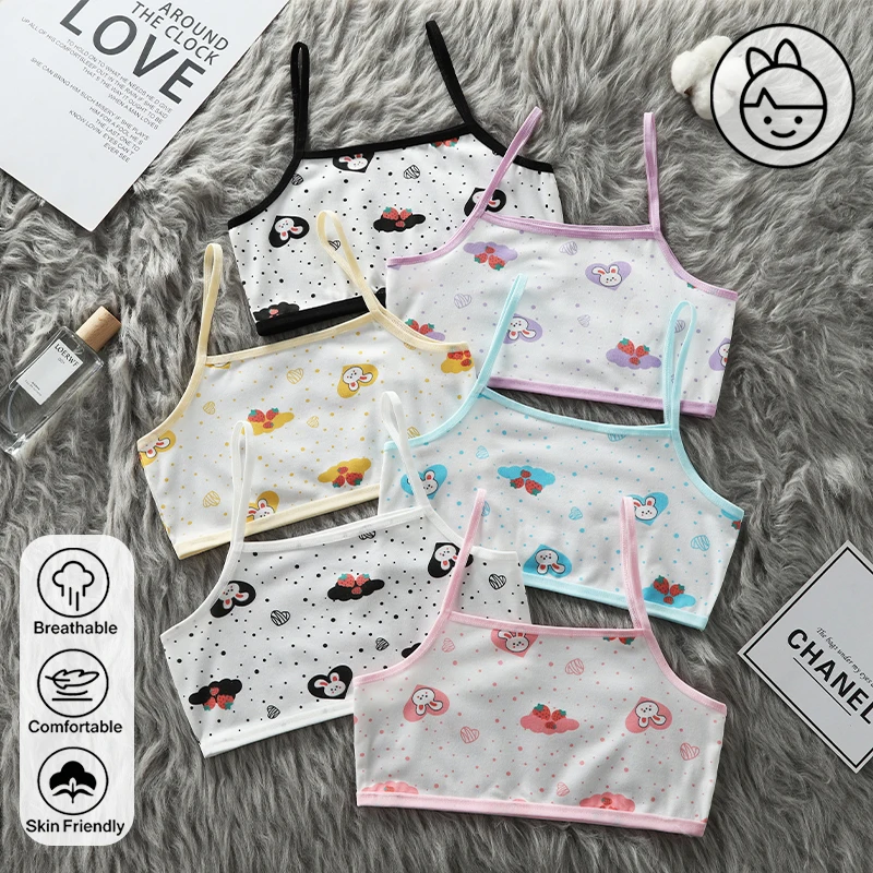 Girls' developmental underwear, junior girls' medium-large children's wear, elementary school girls' halter tops, little girls'