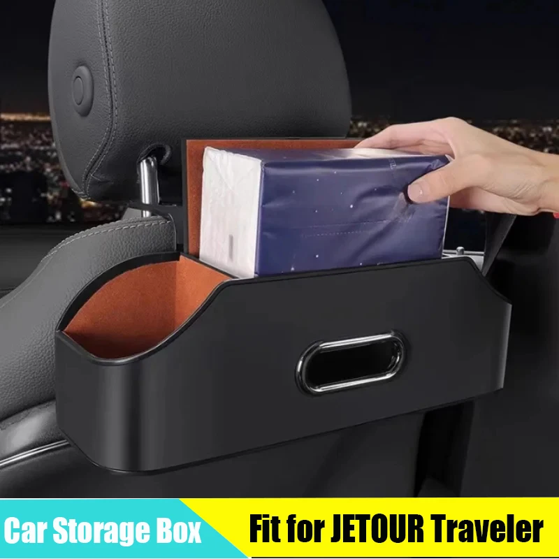 Seat Back Storage Box Hanging Bag Fit for CHERY JETOUR Traveler T2 2023 2024 Multi-functional Storage Tissue Box Cup Holder