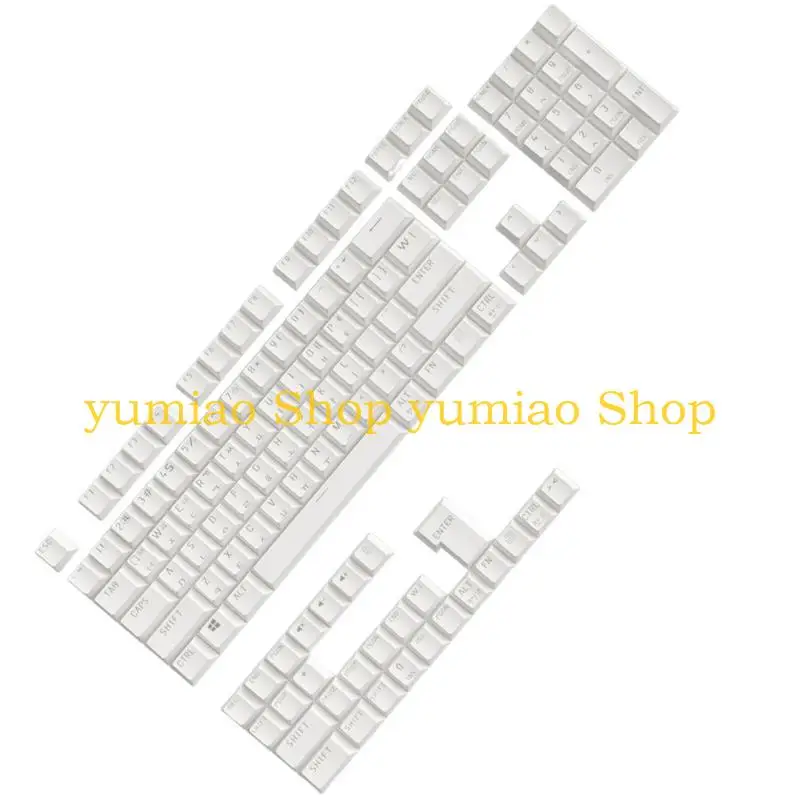 587B Korean Translucent Keycaps Set OEM Profile, Full 104 Keys Backlight Keycaps for Mechanical Keyboards