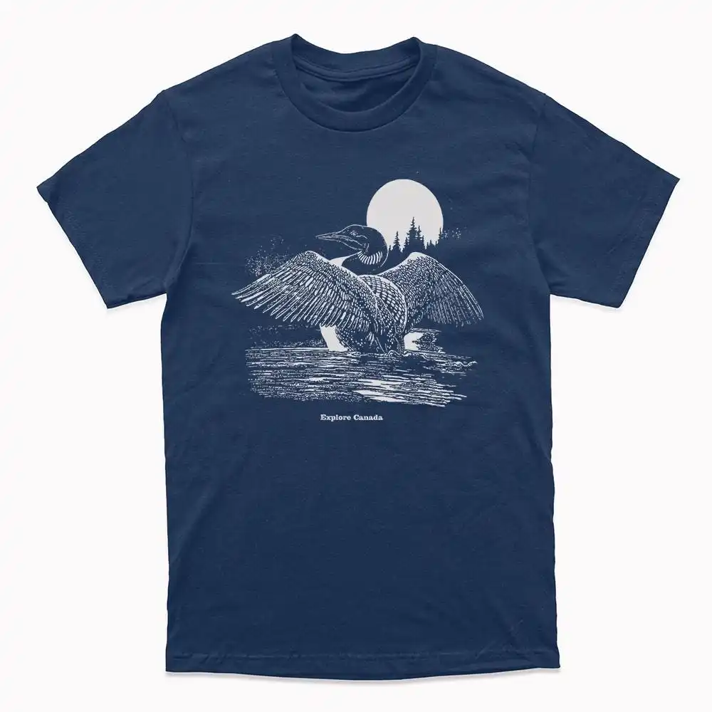 Common Loon T-Shirt: Explore Canada Nature Tee - Unisex Cotton,