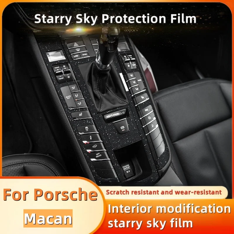 Película de cielo estrellado para Porsche Macan 2014-2024, modificación Interior, Control Central, pantalla de instrumentos, película protectora Interior de coche