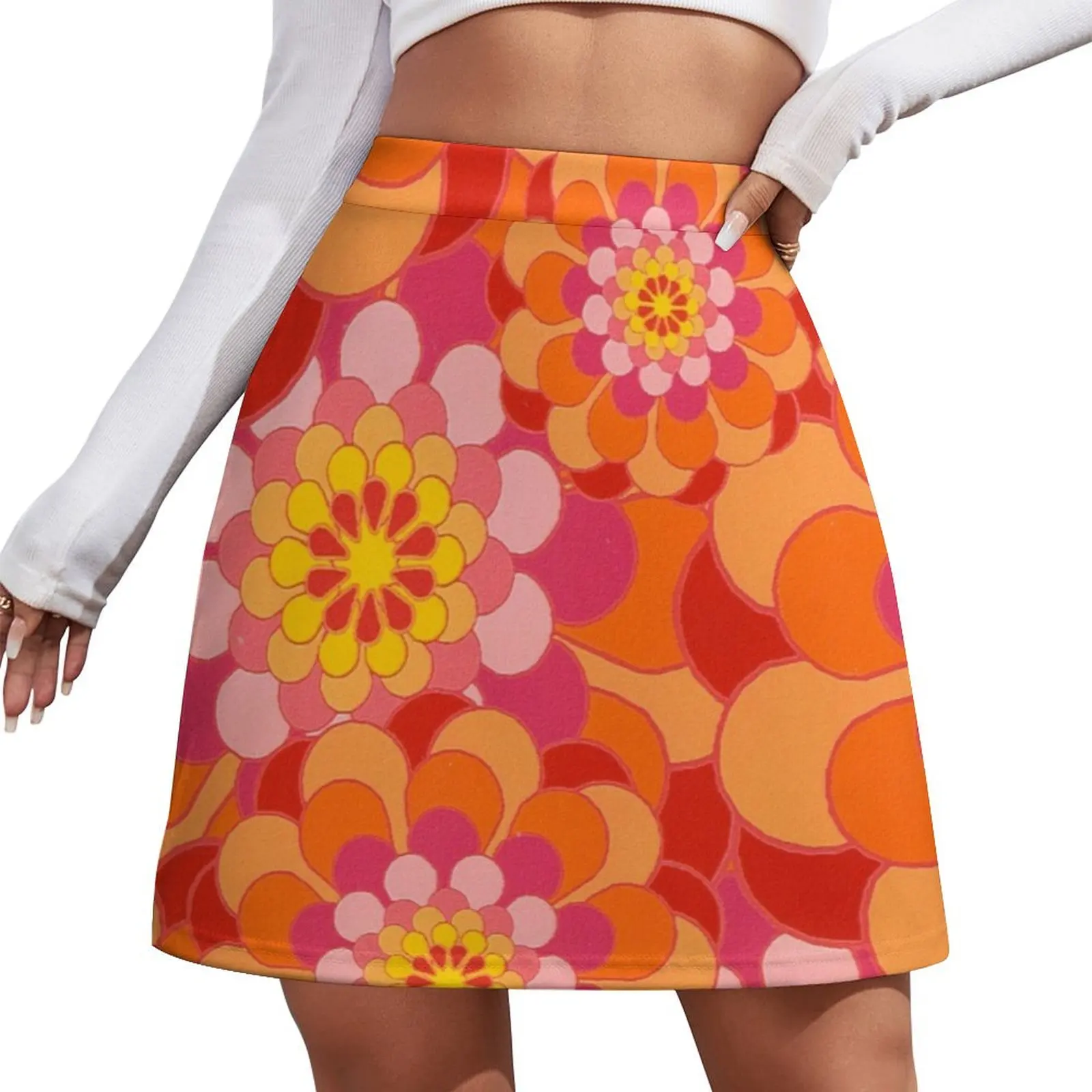 

60s Flower Power - Yeah Baby! Mini Skirt womans clothing short skirt for women Mini Skirt