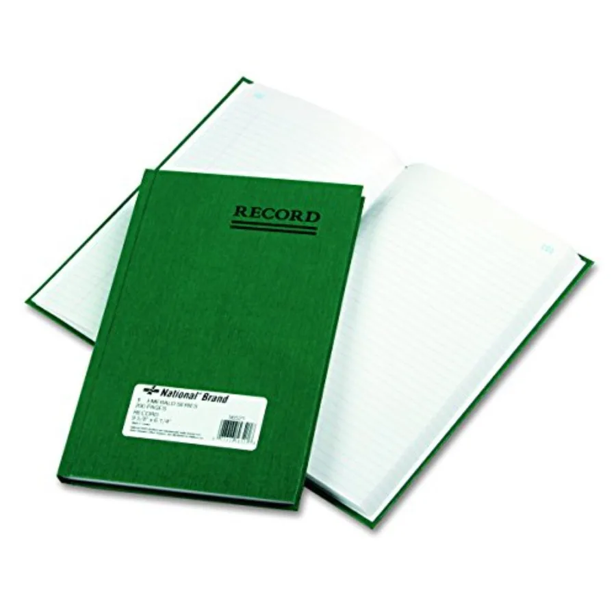 Emerald Series Account Book with Green Cover for Daily Financial Tracking 9.63 X 6.25 Inches Size Ideal for Business Record Kee