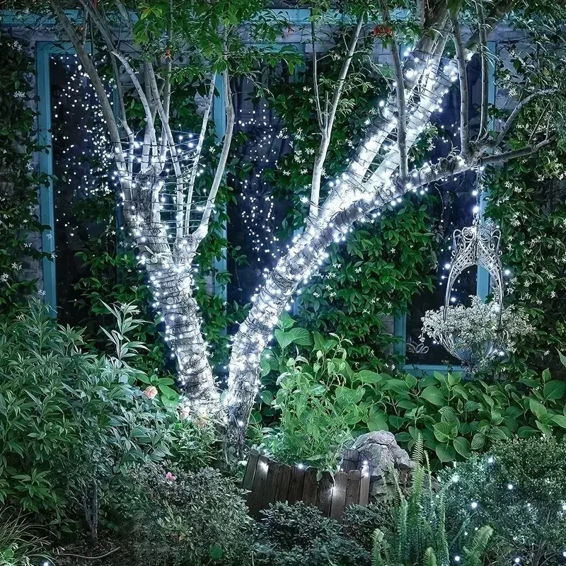 Outdoor Solar LED String Lights Waterproof 8 Modes Fairy Lights Solar Powered for Christmas Tree Patio Yard Party Holiday Decor