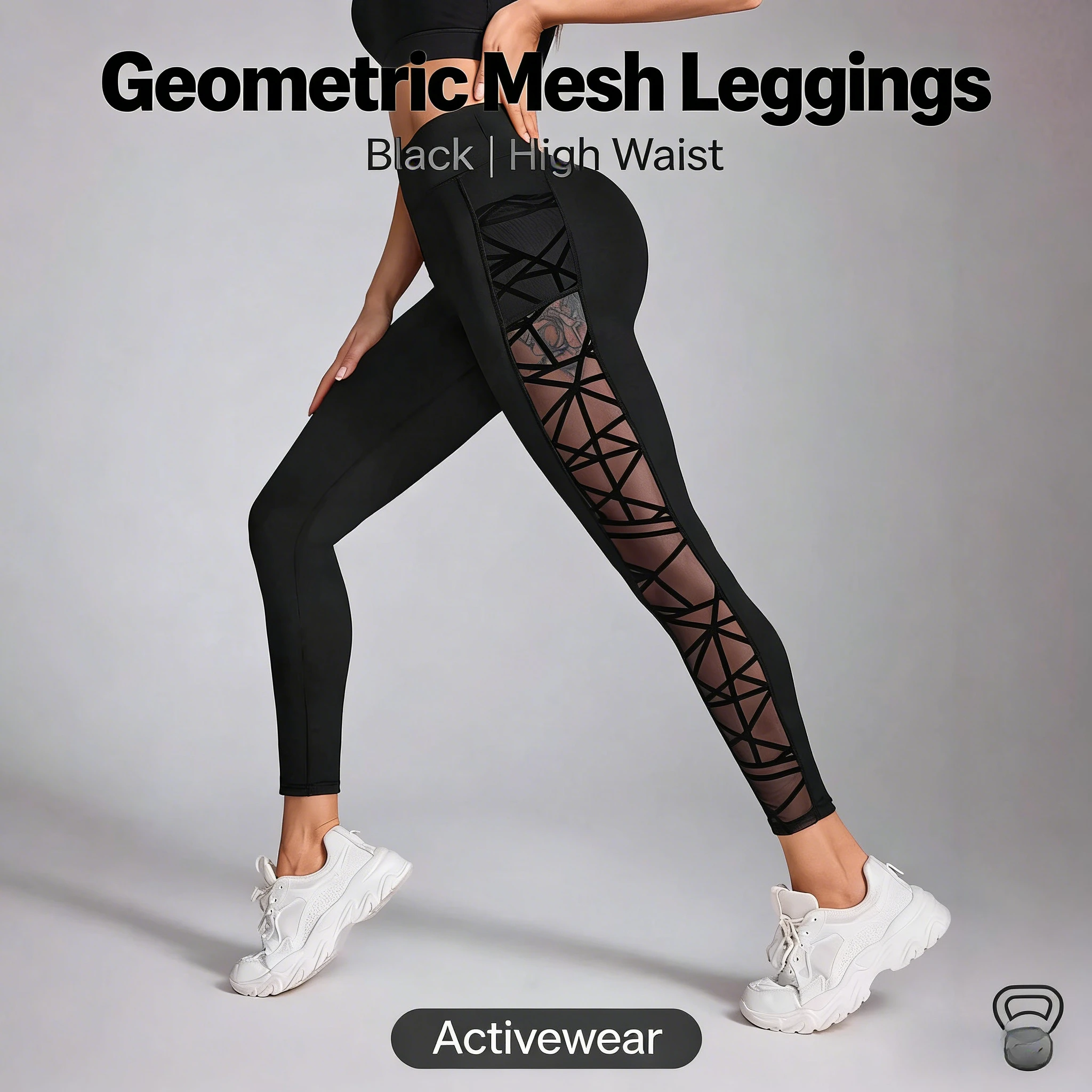 Hohe Taille, kontrastierende Farbe, Spleißen, Laufhose, Bauch und Hüfte, Yoga-Kleidung, Fitness, Sport, nackte Leggings