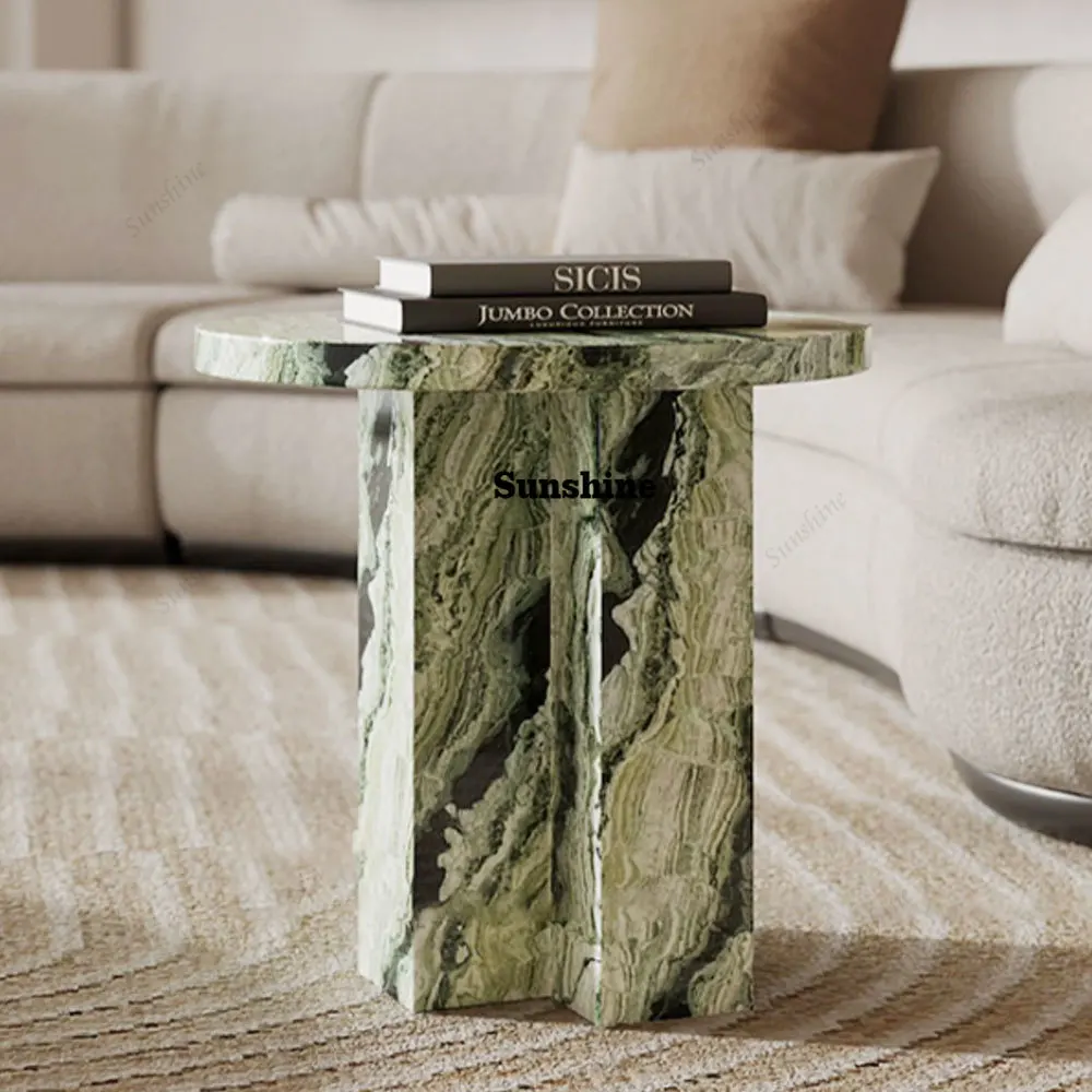 Whole Living Room Green Marble Coffee Table New Design Luxury Glass Top Coffee Table
