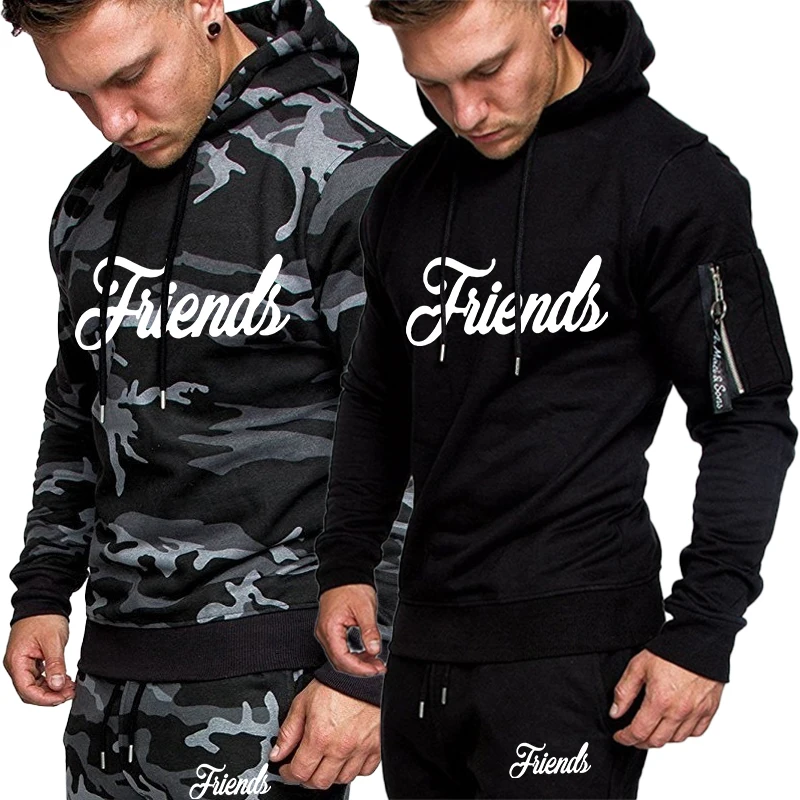 

Men's fashion printed camouflage set, popular style jacket style outdoor sports hoodie+pants set/camouflage set