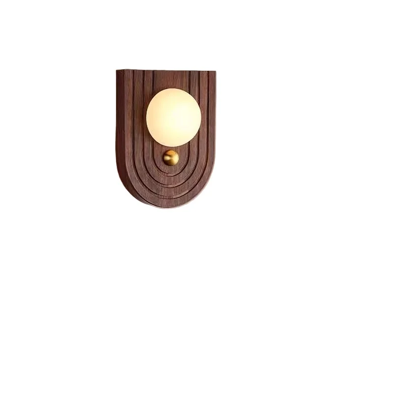 

Medieval marble wall lamp, living room, bedroom, walnut pattern decoration, aisle corridor, bedside wall lamp