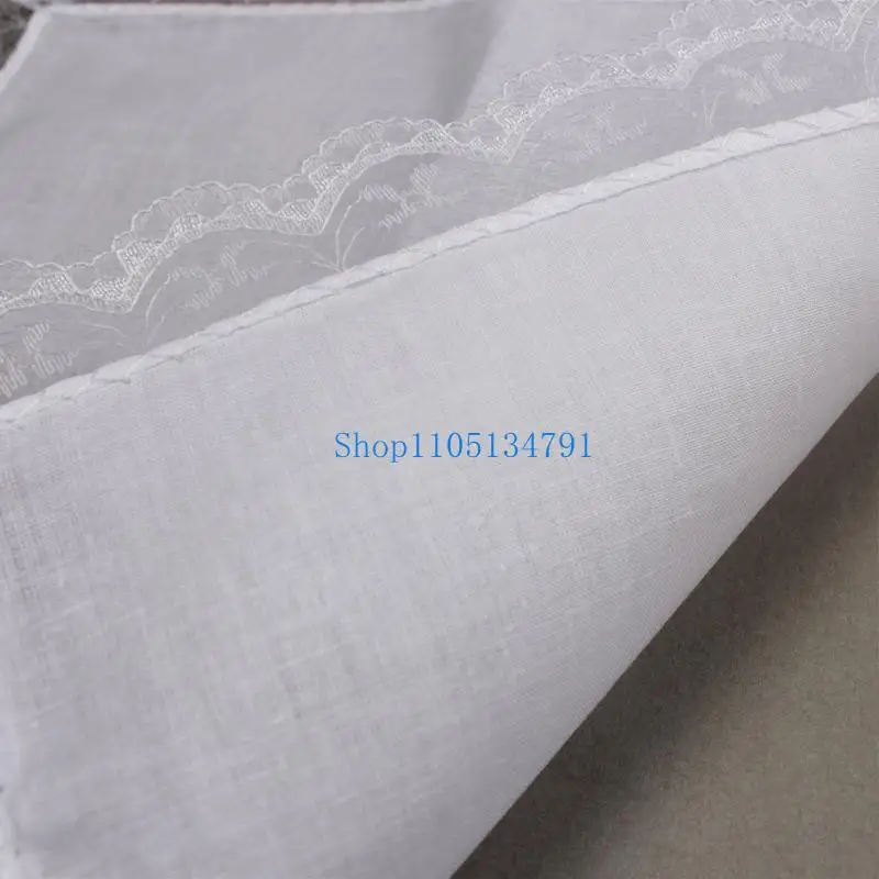 Khăn tay màu trắng 98km cho phụ nữ thêu cà vạt-nhuộm người đàn ông túi khăn tay