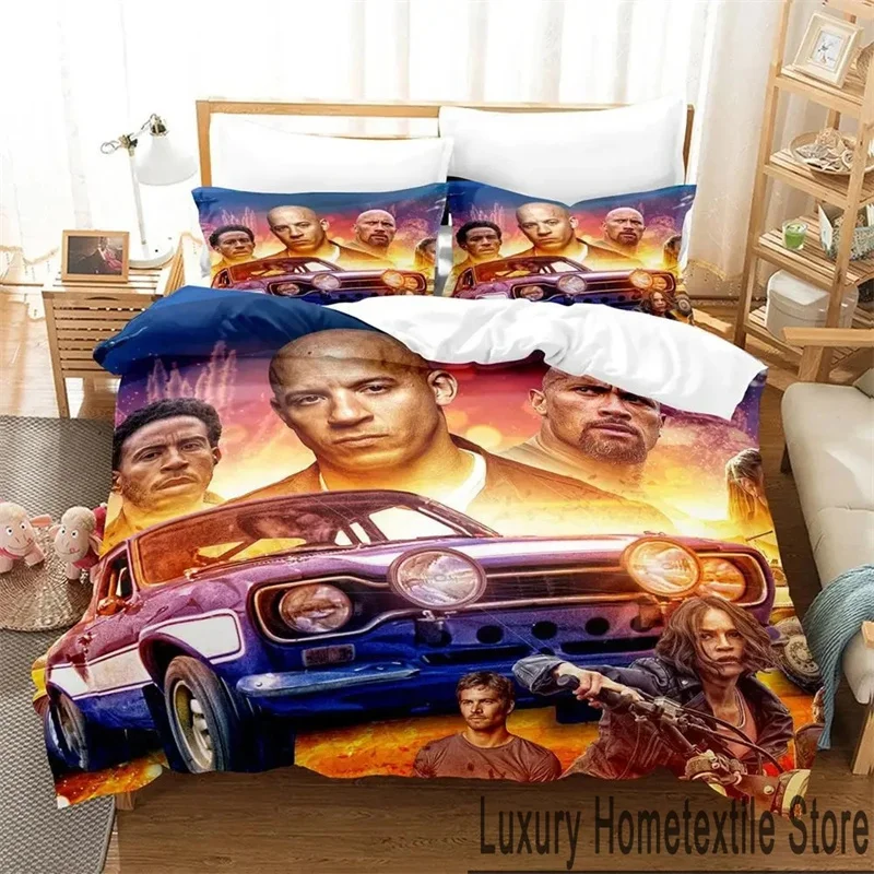 3D Print Fast and Furious Bedding Set Boys Girls Twin Queen King Size Duvet Cover Pillowcase Bed boys Adult Bed Linen Set