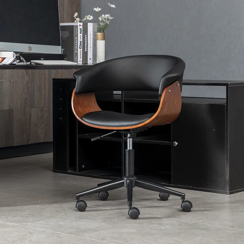 Nordic Luxury Solid Wood Gaming Chair Office Furniture Office Chairs Leather Multi-function Swivel Chair Lifting Computer Chairs