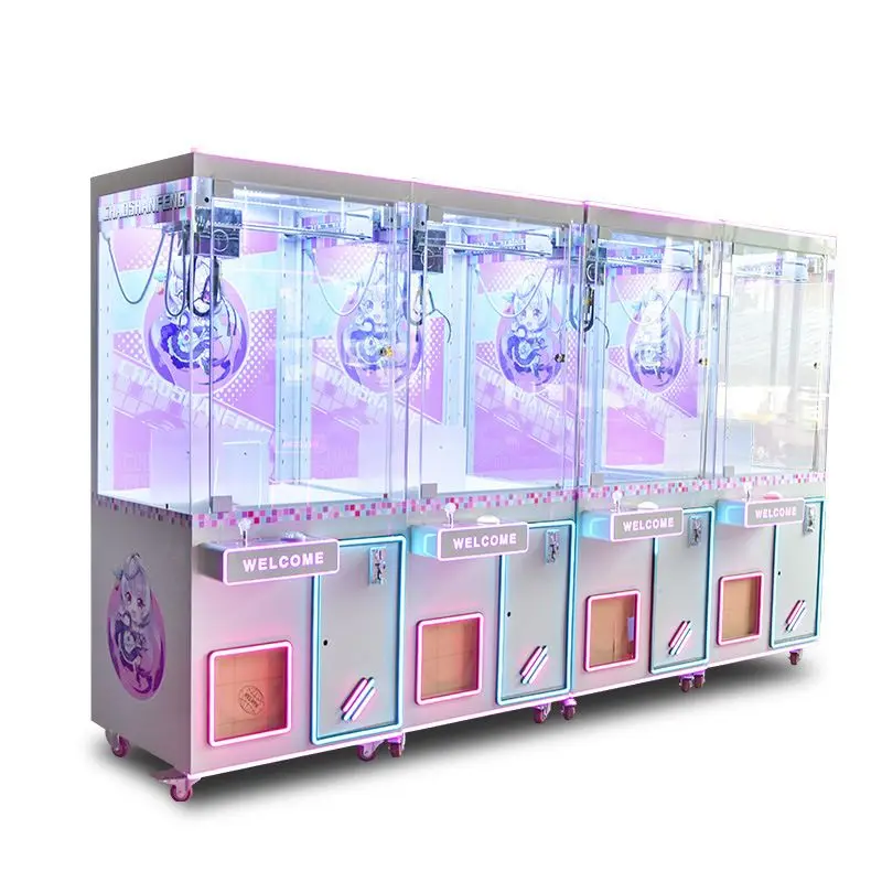 Large commercial doll grabbing machine clip doll fully transparent scanning code coin-operated gift machine