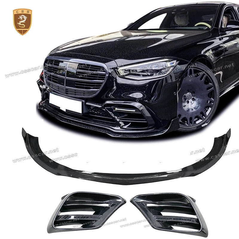 

Car Front Bumper Lip Diffuser Splitter Protection Guard For Benz W223 BBS Style Front Air Vent Intake Cover Trim Exterior Part