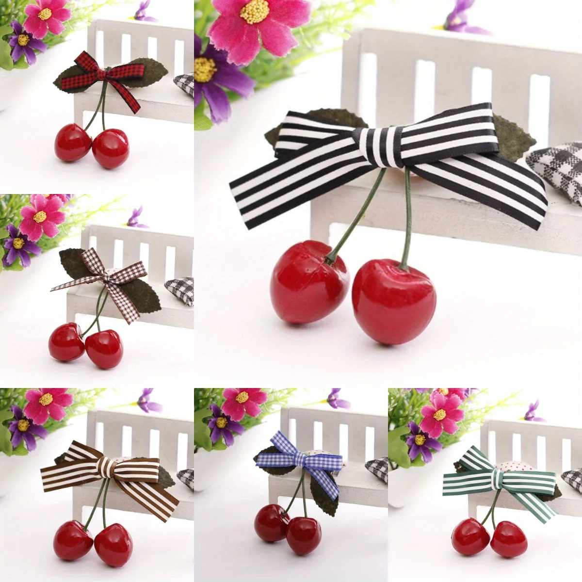 

Cherry and Bow Hair Clip 3D Design Princess Fantasy Party Hair Accessories for Women Girls Elegant Daily Wear Special Occasions