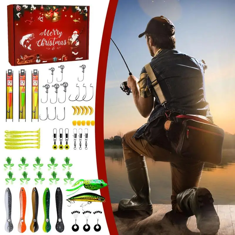 Fishing Lure Kit Christmas Gift Box Freshwater Small Bass Baits Hook Trout Walleye Lures Artificial Fishing Bait Lures for Lakes