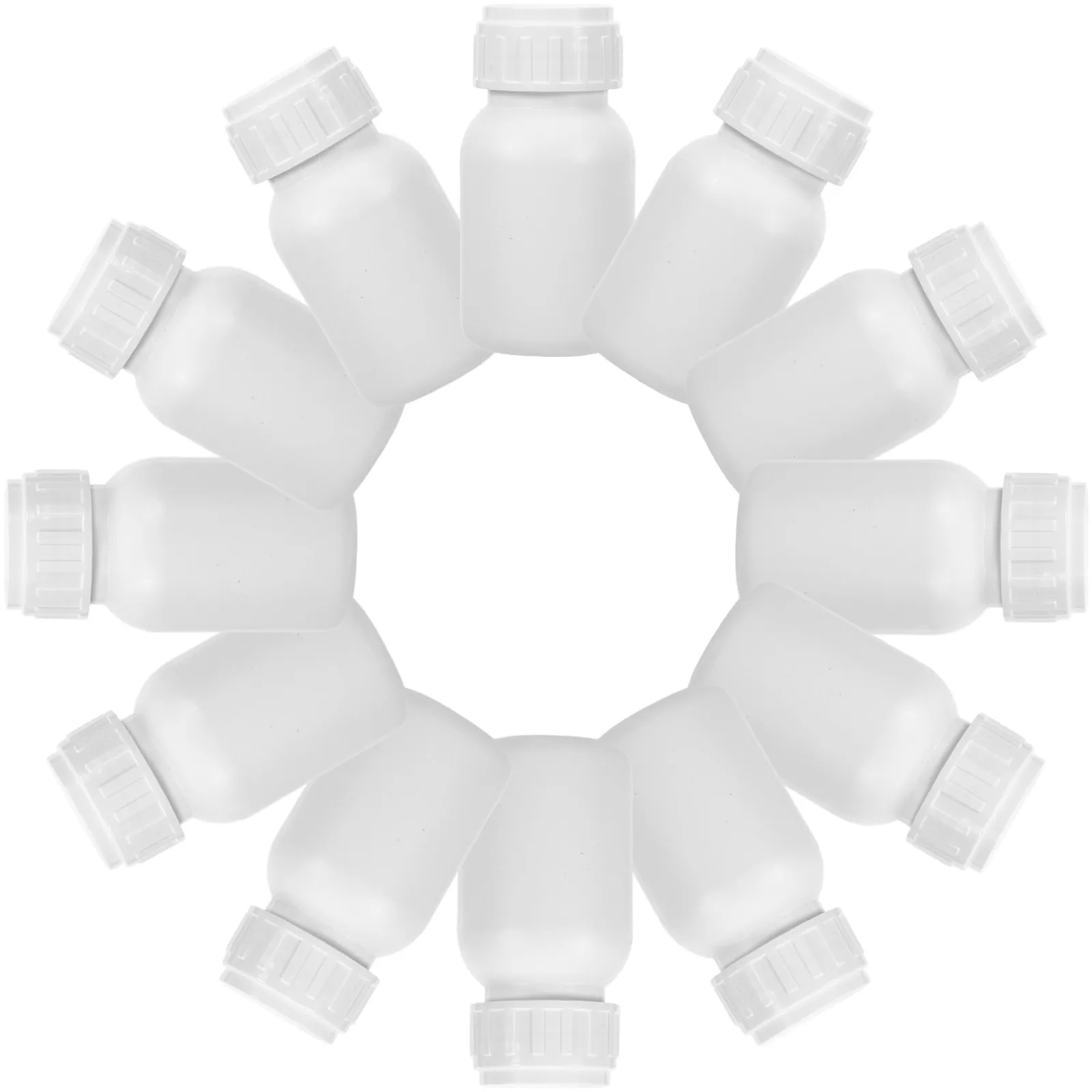 50Ml Fluorinated Hdpe Lab Reagent Bottle Wide Mouth Thick Wall White Plastic Sealed Sample Container for Solvent Handling Field