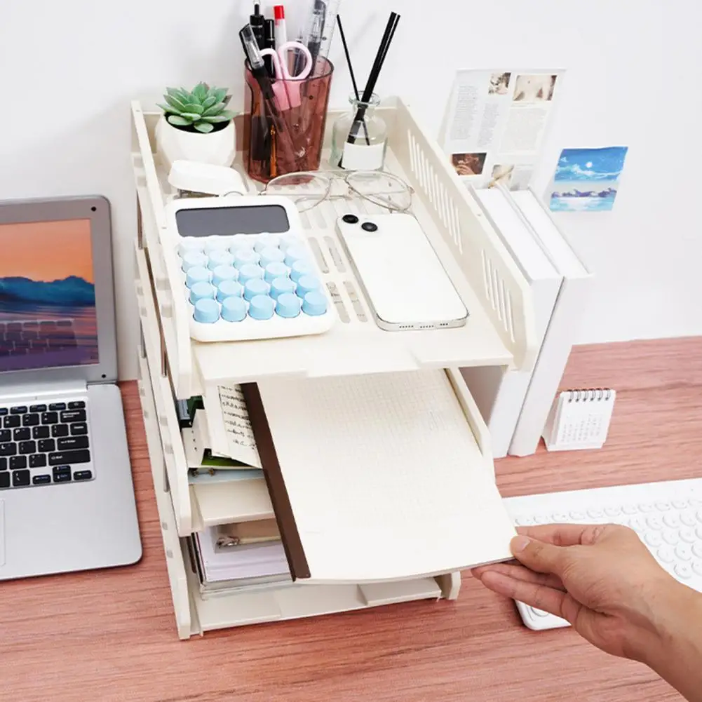 Органайзер для файлов, 3-уровневый штабелируемый лоток для писем, настольный органайзер для бумаги, пластиковая стойка для хранения файлов, документов для дома, для документов