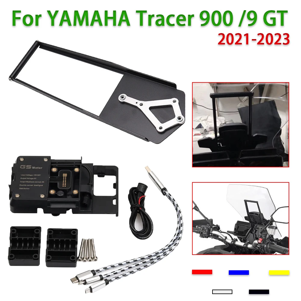 GPS Navigation Bracket USB Charger Holder Phone Mount Stand For Yamaha TRACER 900 900GT 9GT TRACER900 TRACER9 GT 2021 2022 2023