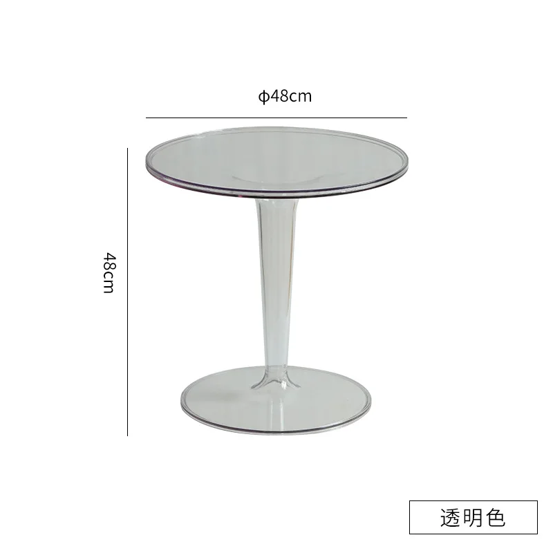 Nordic transparent coffee table household round sofa side living room modern simple small apartment Internet celebrity fashion