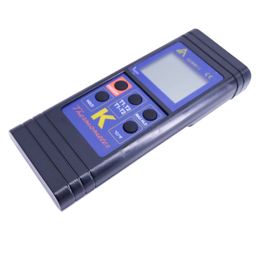 AZ8803 ميزان الحرارة الرقمي المحمول من النوع K نوع الإدخال المزدوج K ميزان الحرارة الحراري ثنائي القناة