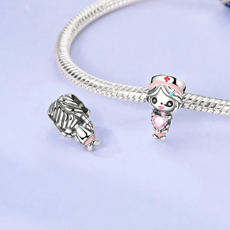 925 Silver Cute Cartoon Characters Boys and Girls Charms Beads Fit Qikaola 925 Original Bracelets Fine DIY Jewelry Gifts Making image 5