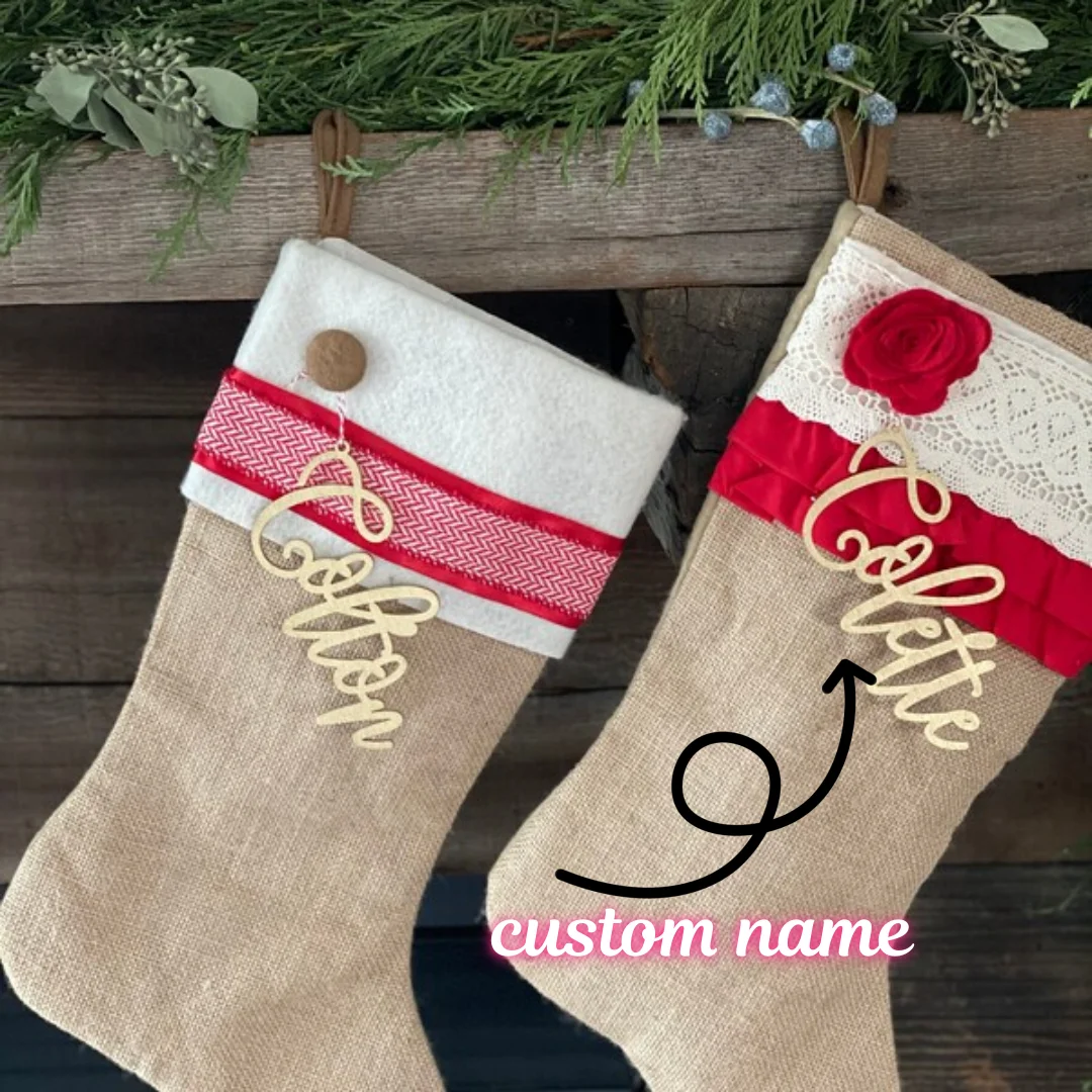 

Personalized Christmas Stocking Tag Stainless SteelName Tags Custom Christmas Gift Name Tags Holiday Party Dinner Seating Cards
