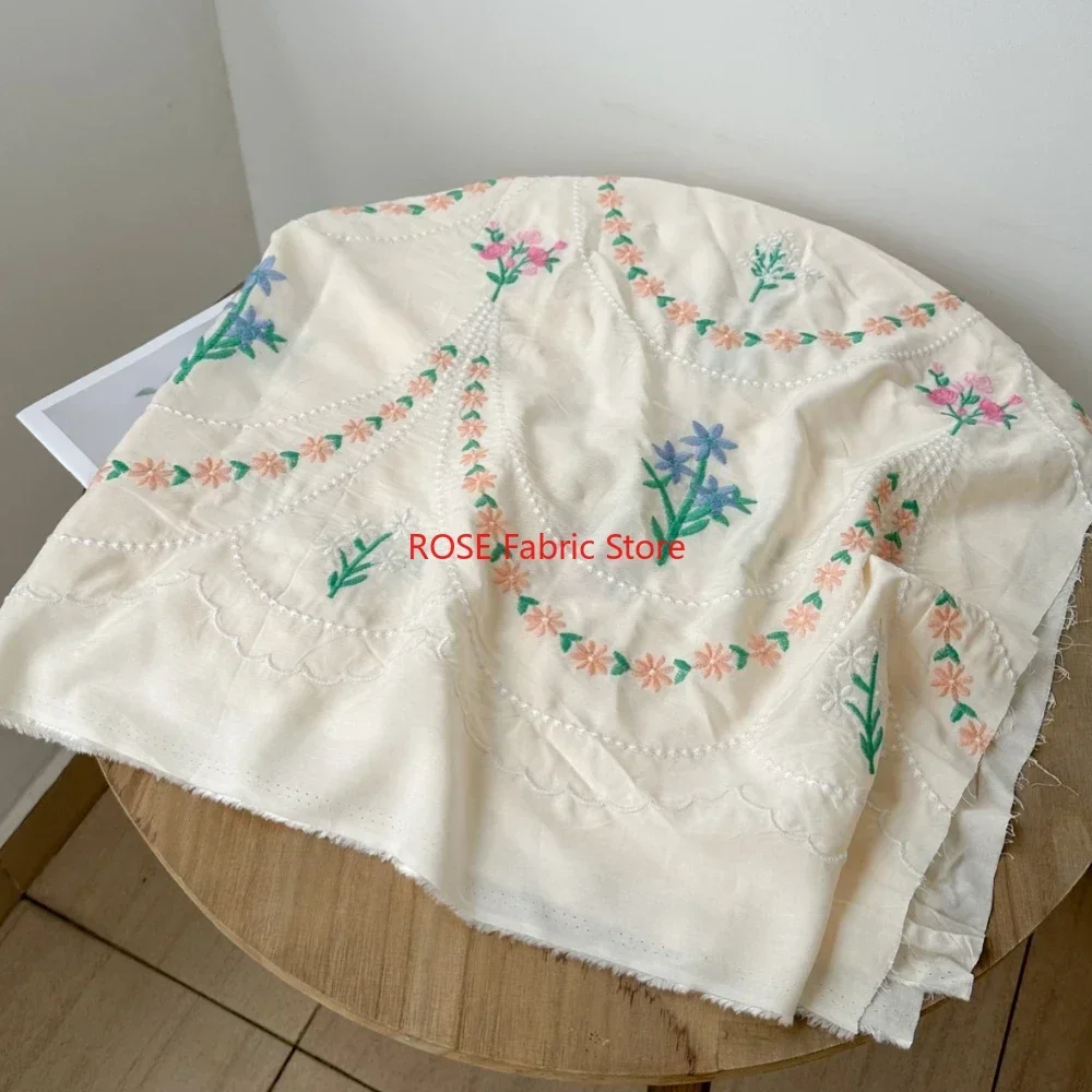 

Красочная кружевная ткань с цветочной вышивкой для платья, топов, скатерти, дизайна костюмов, шитья аксессуаров для волос, летнего платья